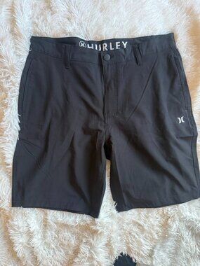 Hurley Men's Hybrid Shorts Black Size 34 Stretch Swim Walkshort